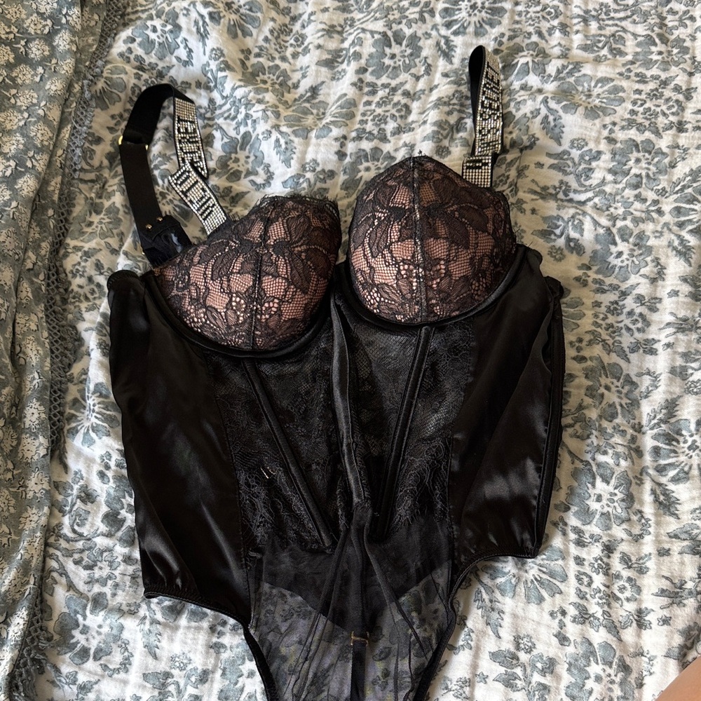 Victoria's Secret Black Lace Bodysuit
